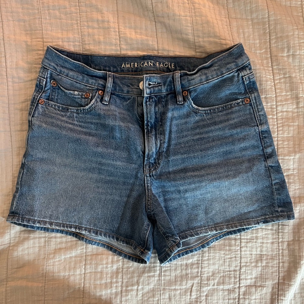 American Eagle Outfitters Blue Jean Shorts Mid-Thigh